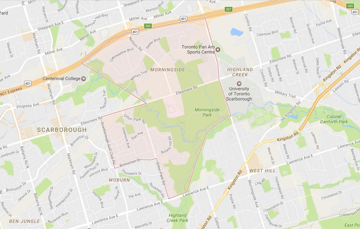 Térkép Morningside környéken Toronto