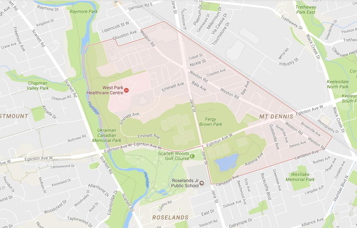 Térkép Mount Dennis környéken Toronto