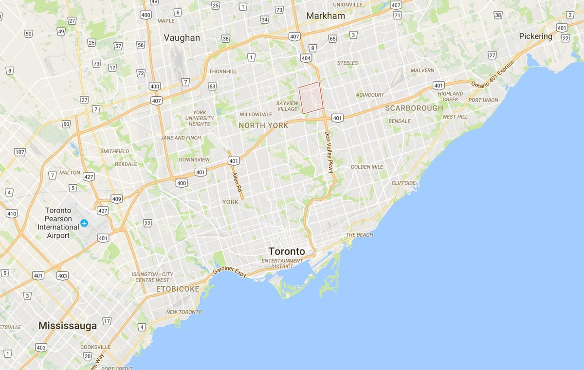 Térkép Ne Völgy, Falu, kerület, Toronto