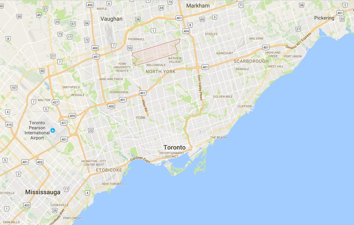 Térkép Newtonbrook kerületi Toronto