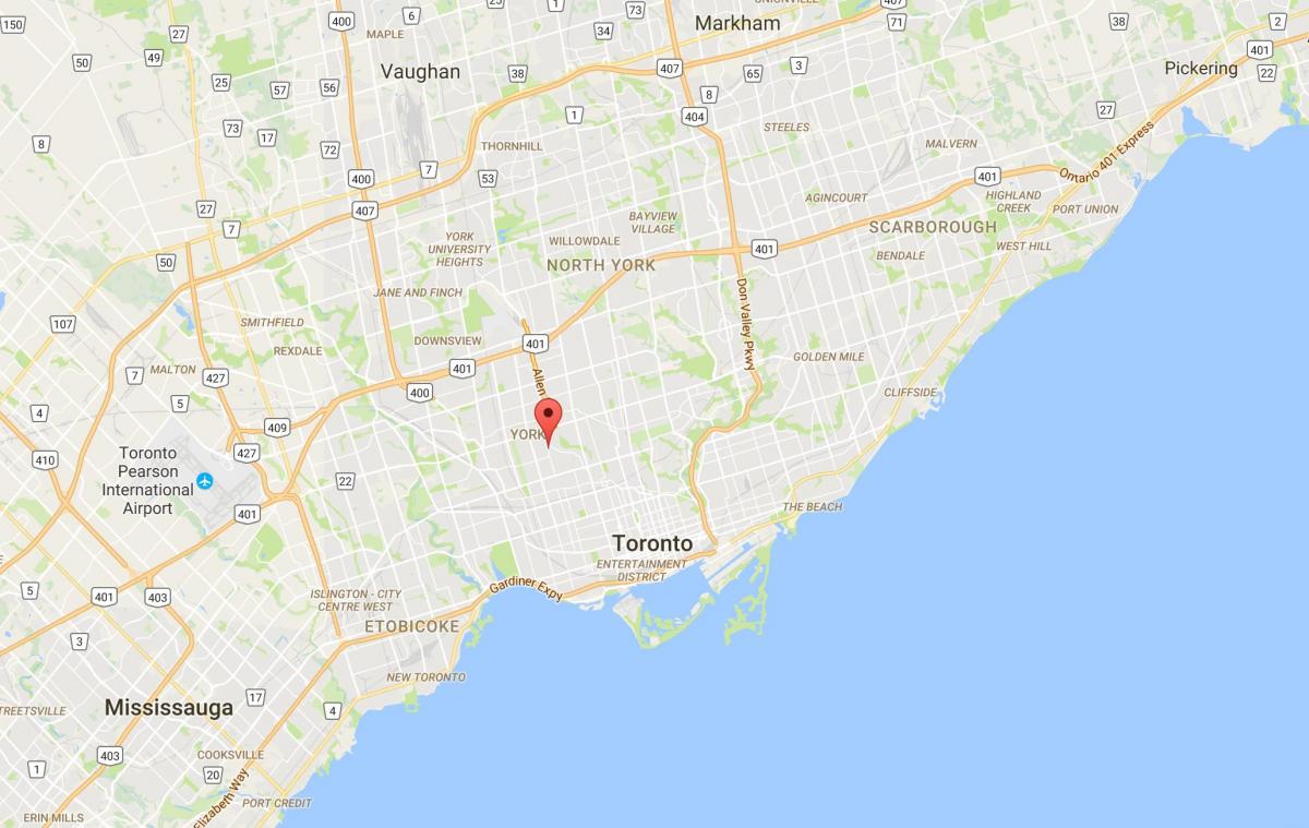 Térkép Oakwood–Vaughan kerületi Toronto