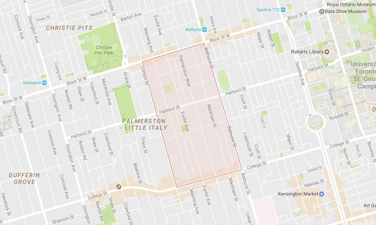 Térkép Palmerston környéken Toronto