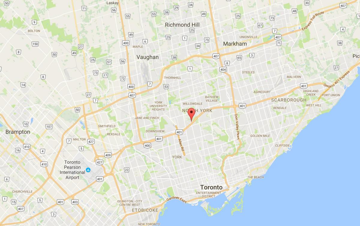 Térkép Páncél Heights negyedében Toronto