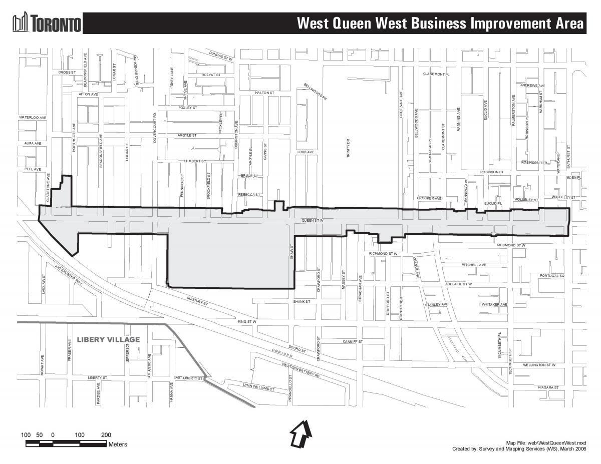 Térkép Queen street west, Toronto