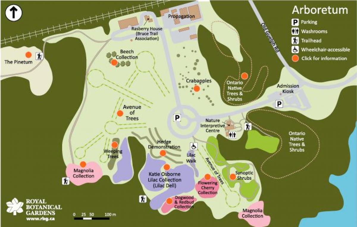Térkép RBG Arborétum