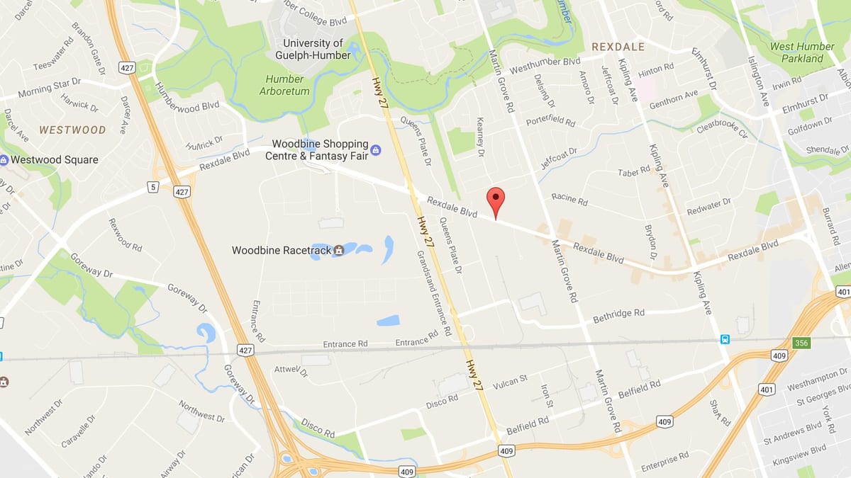 Térkép Rexdale boulevard Toronto