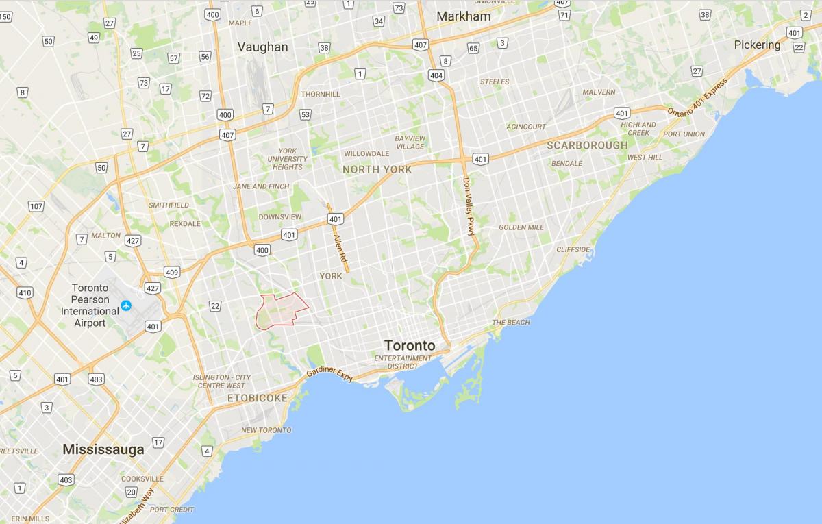 Térkép Rockcliffe–Smythe kerületi Toronto