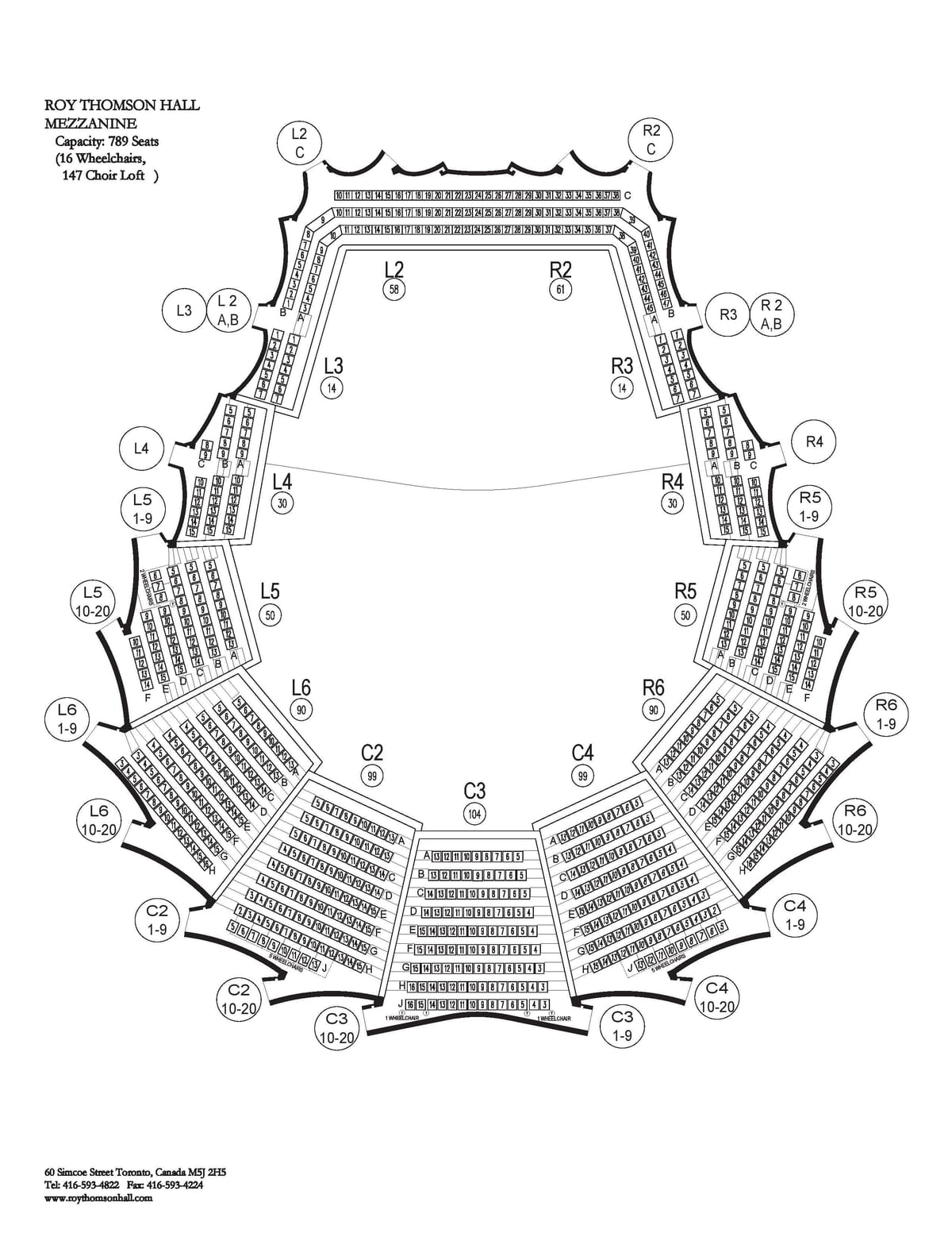 Térkép Roy Thomson Hall mezzanine