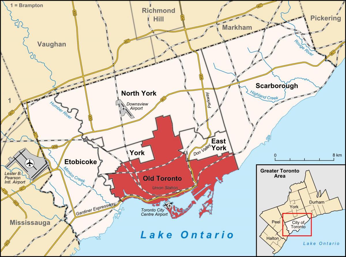 Térkép Régi Toronto