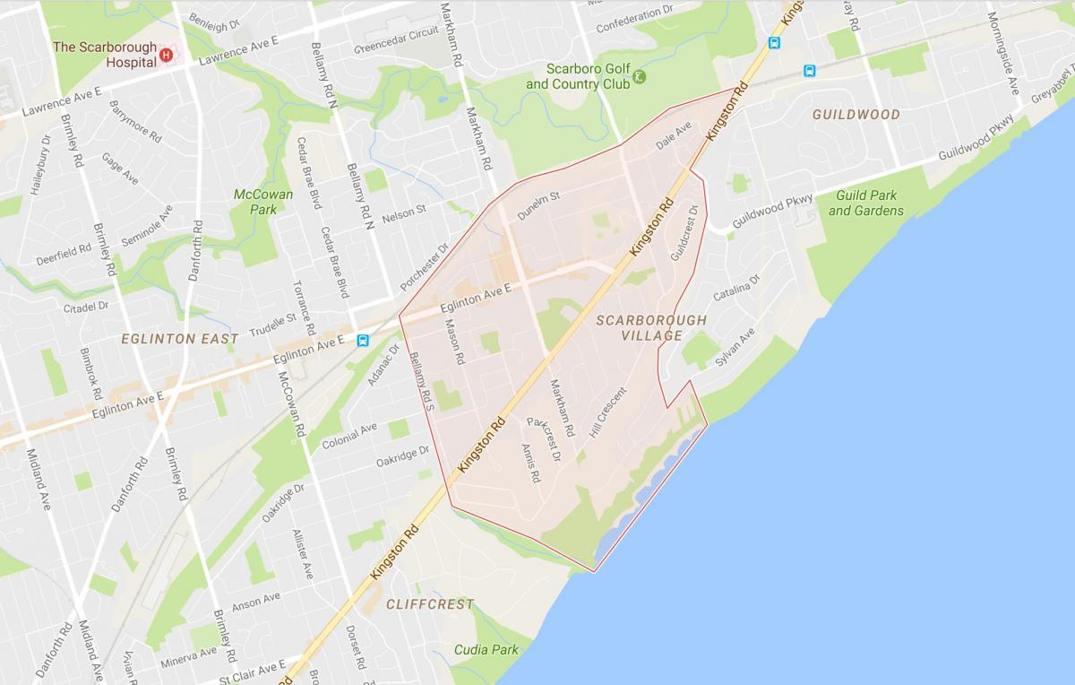 Térkép Scarborough Falu szomszédságában Toronto