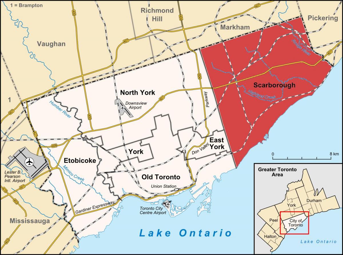 Térkép Scarborough Toronto