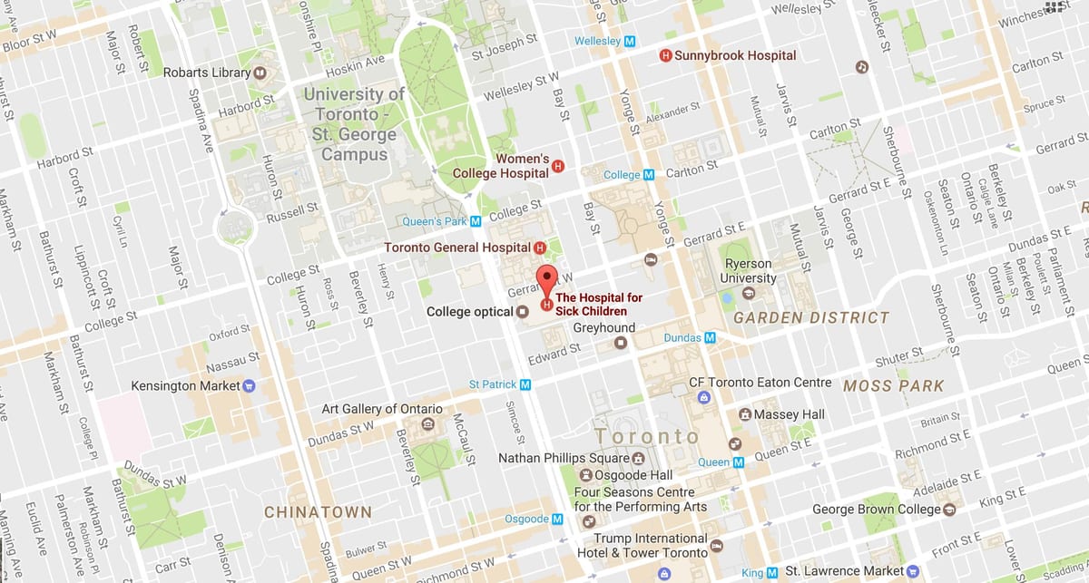 Térkép Sickkids Toronto