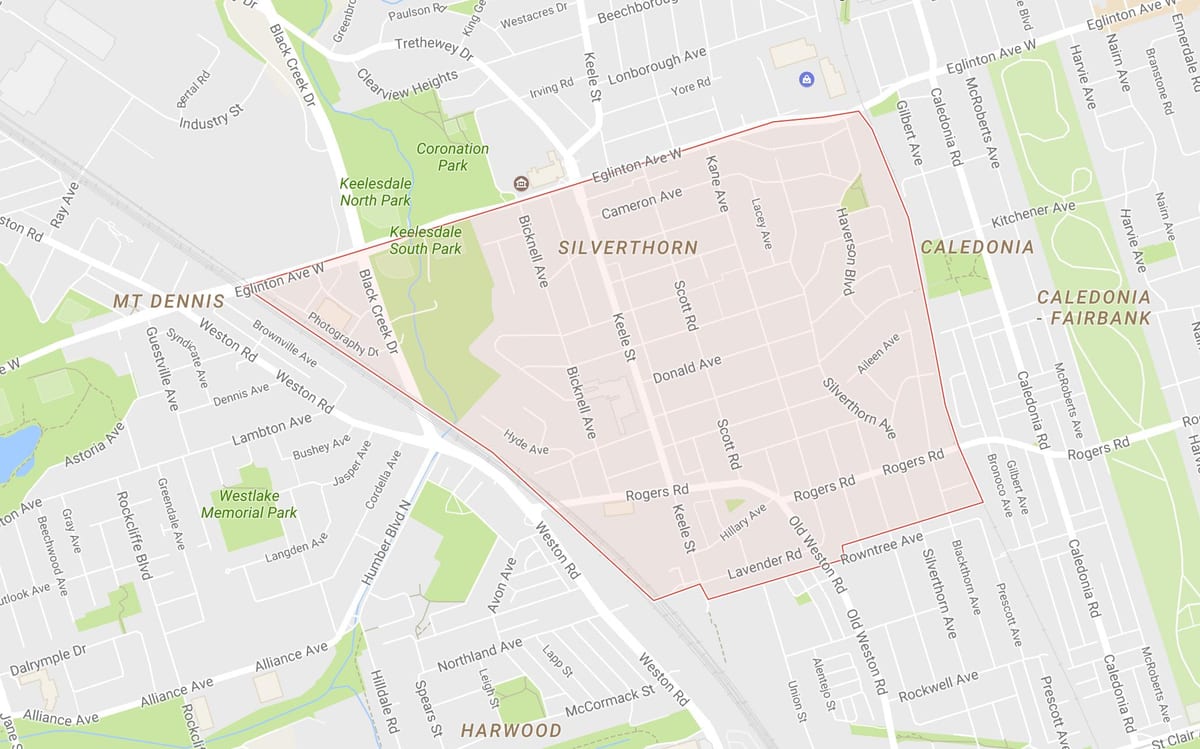Térkép Silverthorn környéken Toronto