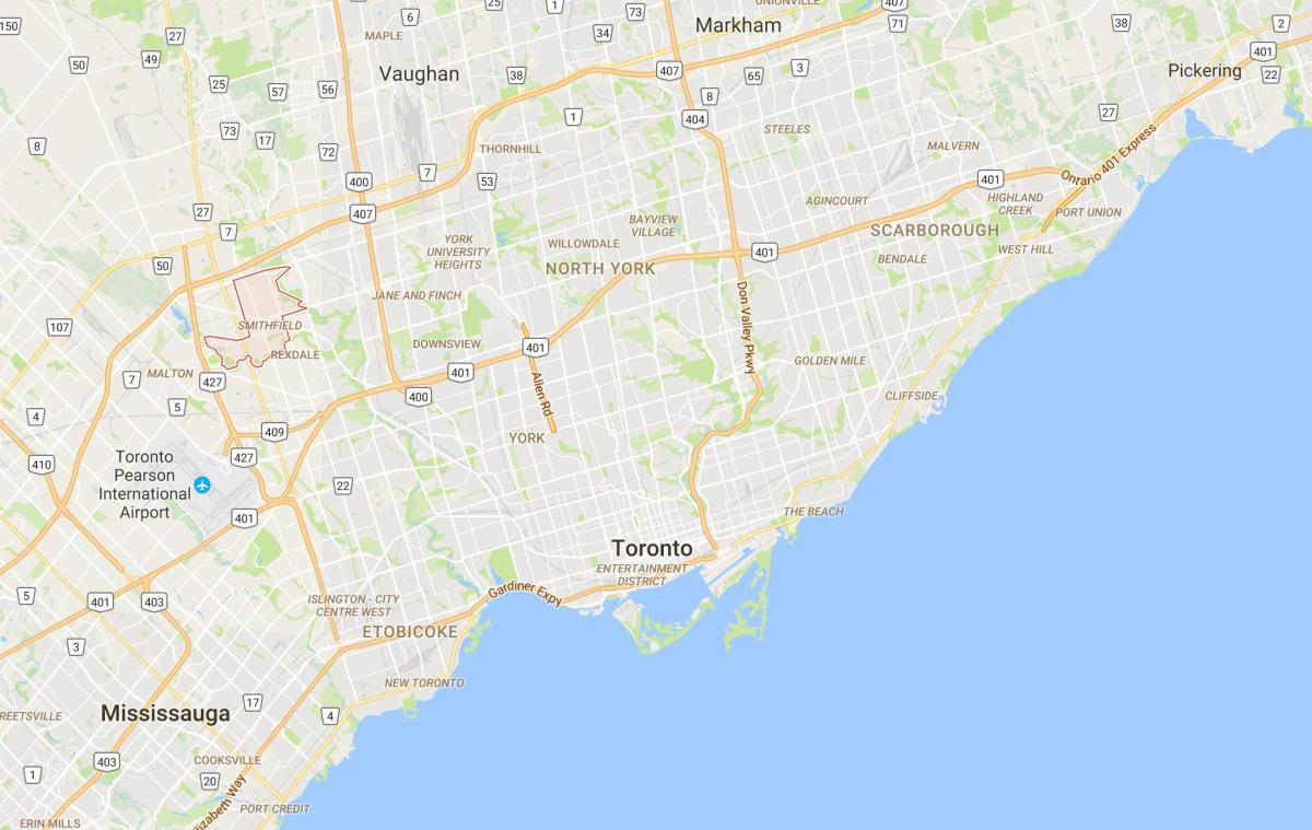 Térkép Smithfielddistrict Toronto