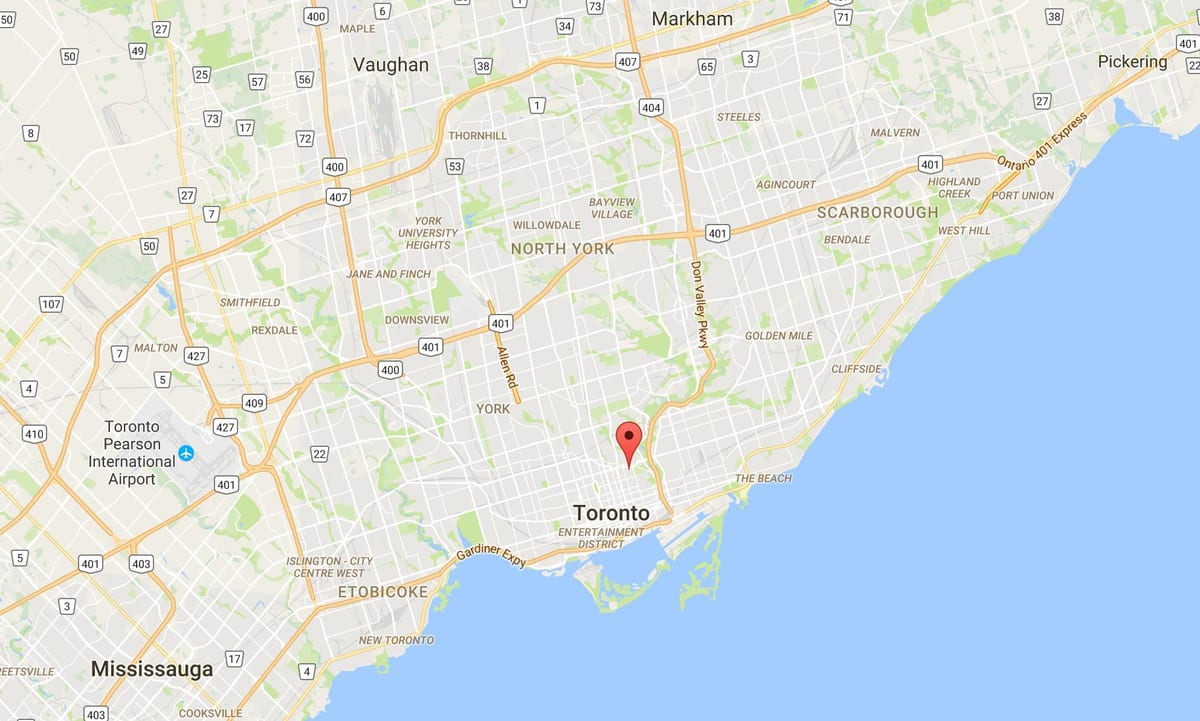 Térkép St. James Város kerületi Toronto