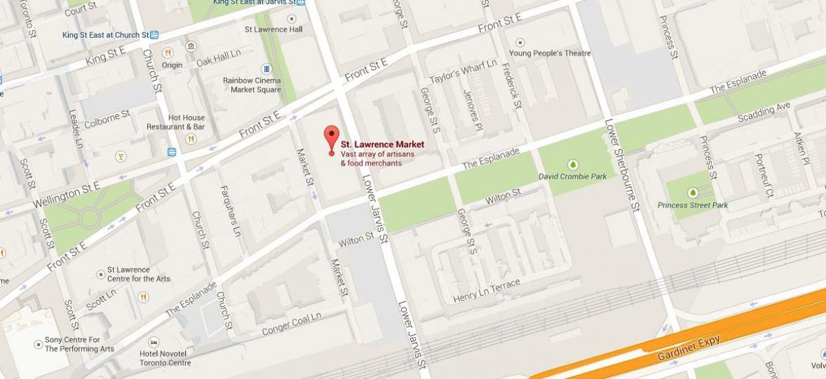 Térkép St. Lawrence market