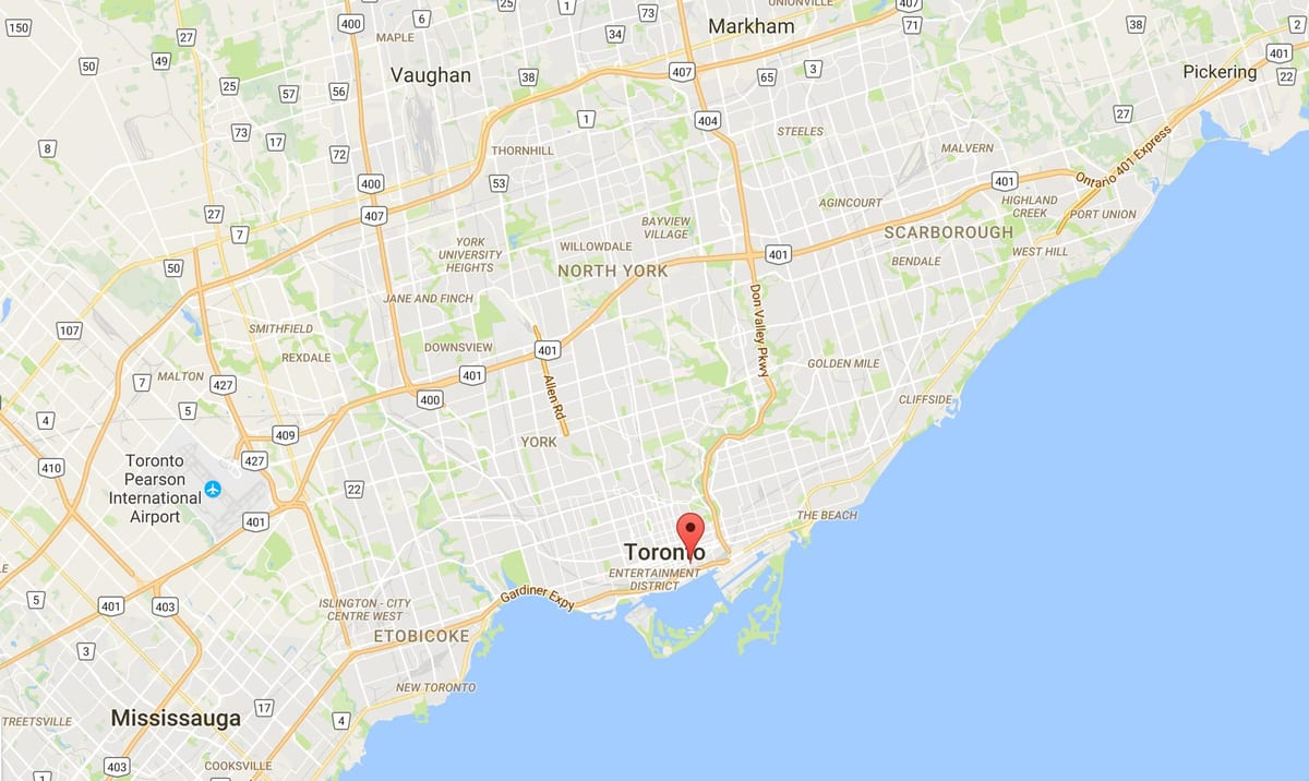 Térkép St. Lawrence kerületi Toronto