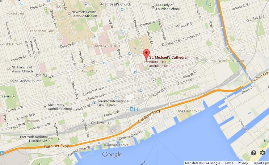 Térkép Szent Mihály Cathedrale Toronto áttekintés