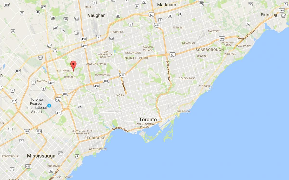Térkép Thistletown kerületi Toronto