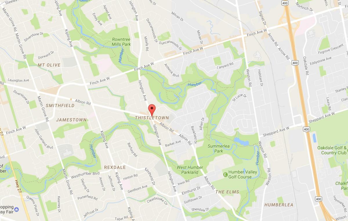 Térkép Thistletownneighbourhood környéken Toronto