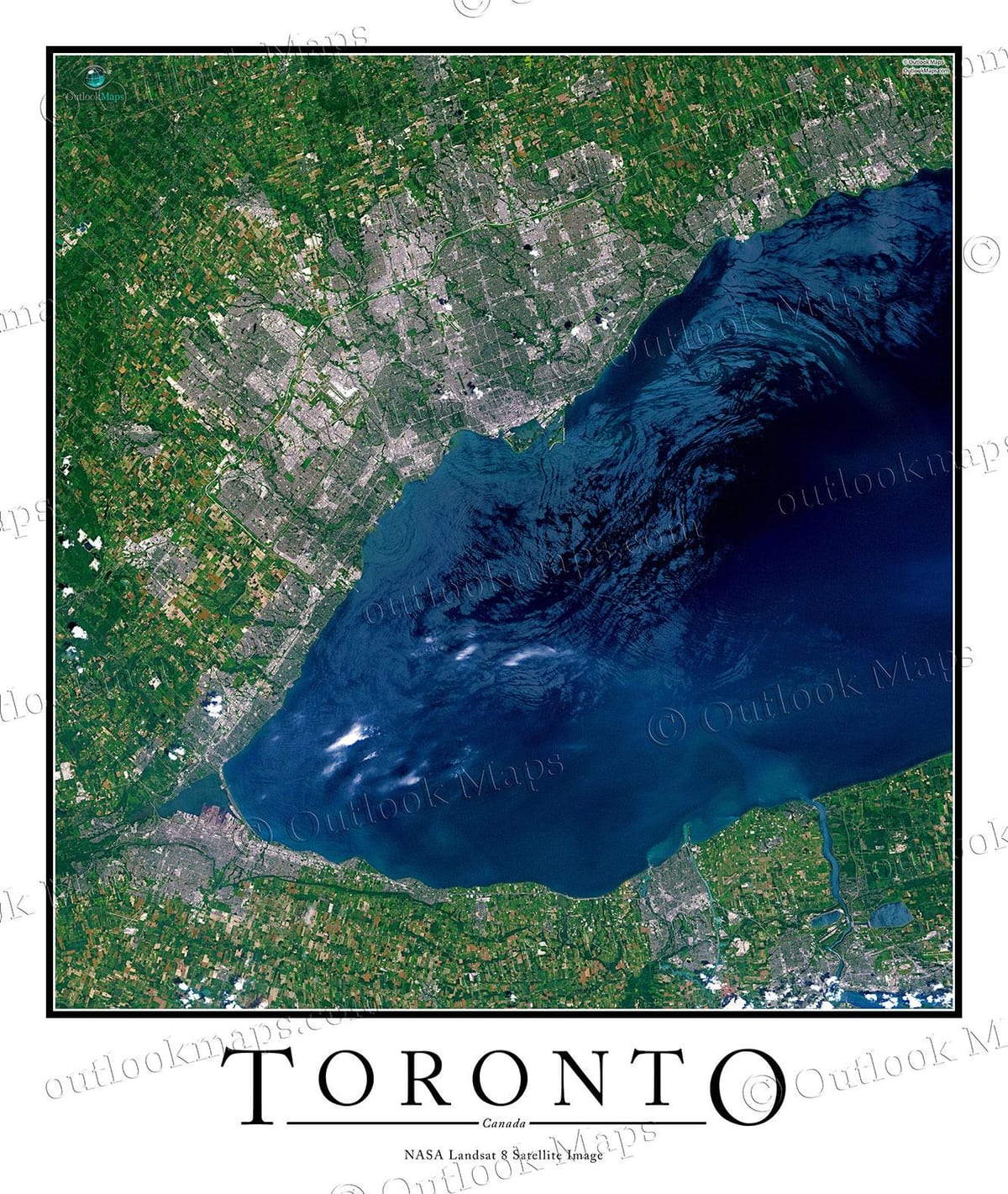 Térkép Toronto, Ontario-tó, műholdas