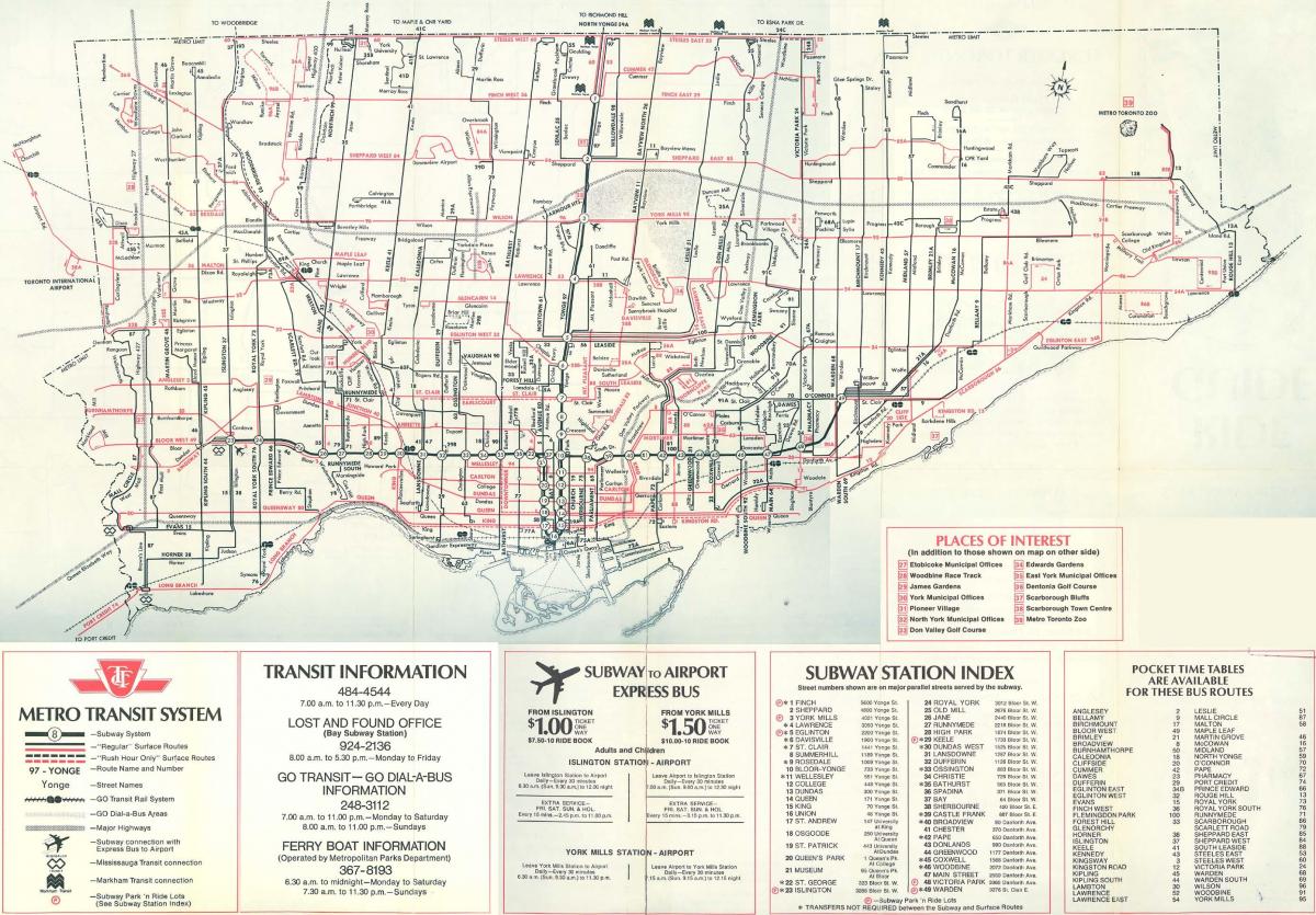 Térkép Toronto 1976