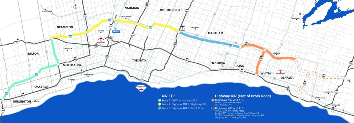 Térkép Toronto autópálya 407
