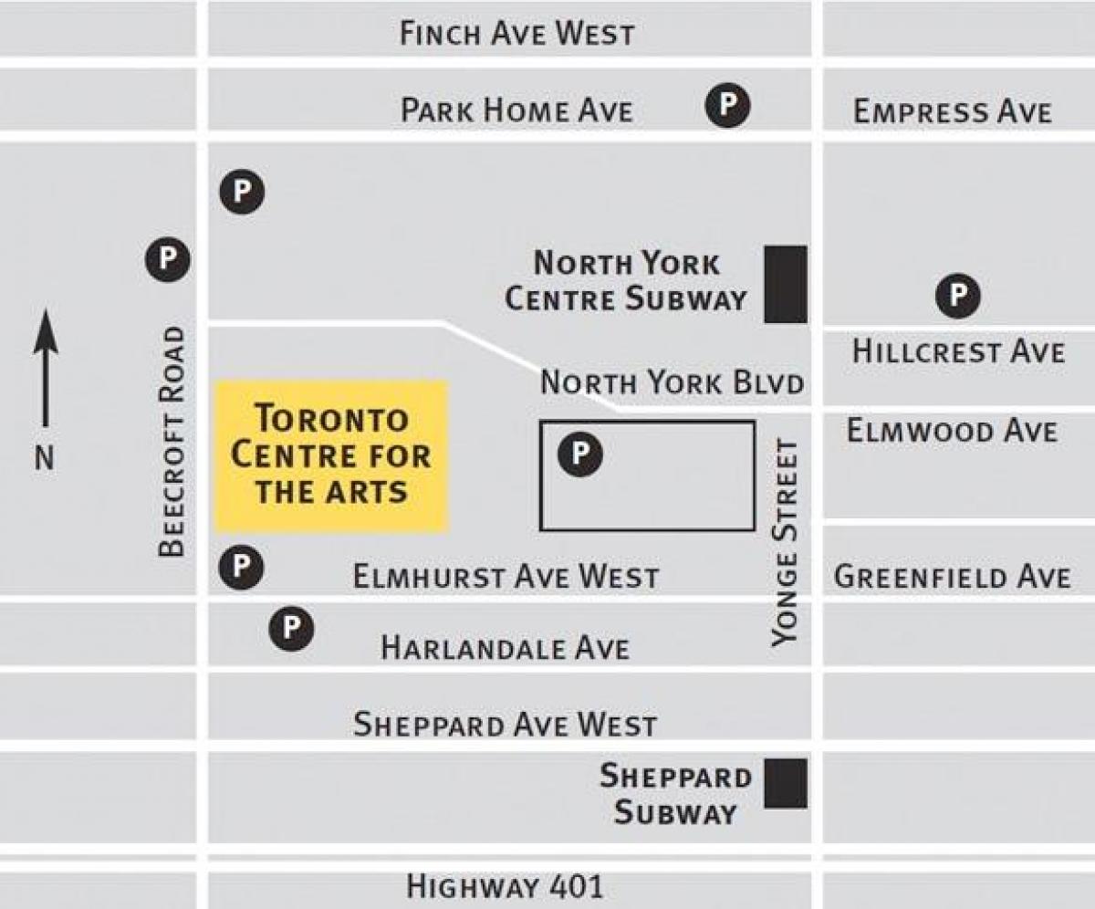 Térkép Toronto centre for the arts