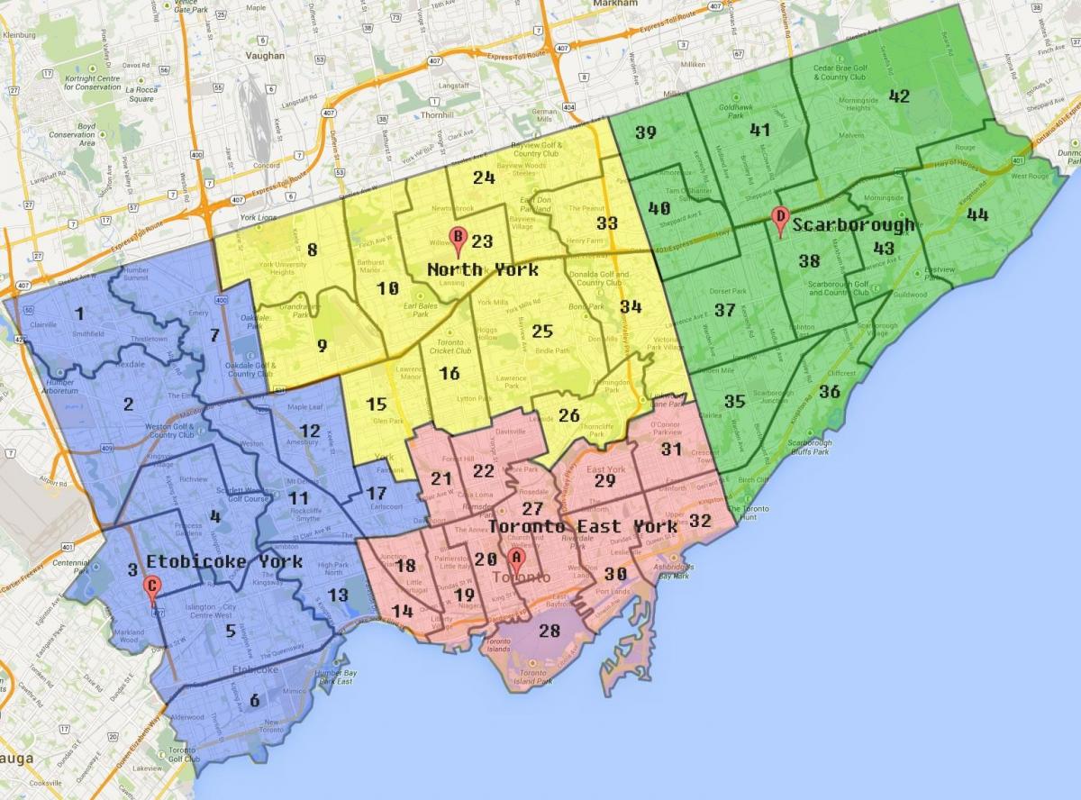 Térkép Toronto Város Határ