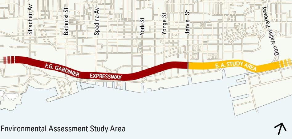 Térkép Toronto gardiner autópályára