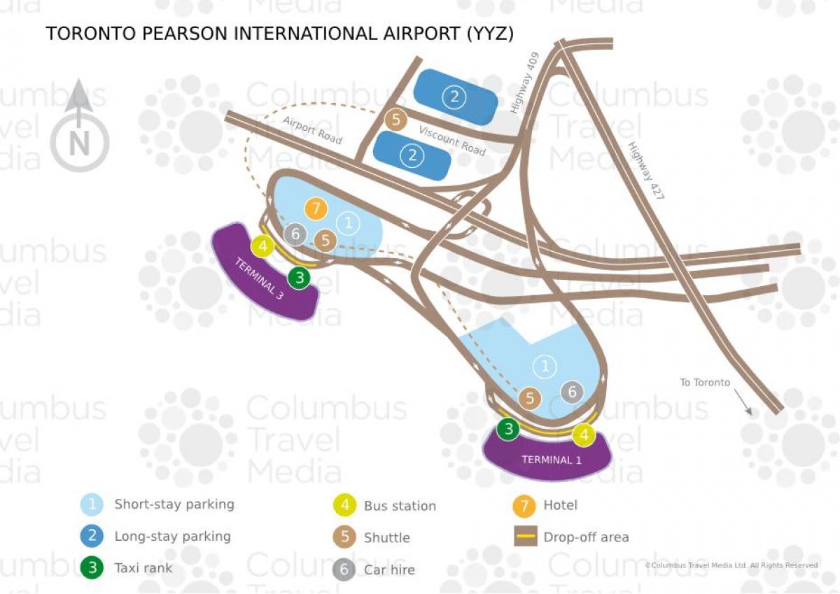 Térkép Toronto-Pearson repülőtérre