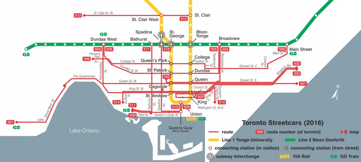 Térkép Toronto villamos rendszer