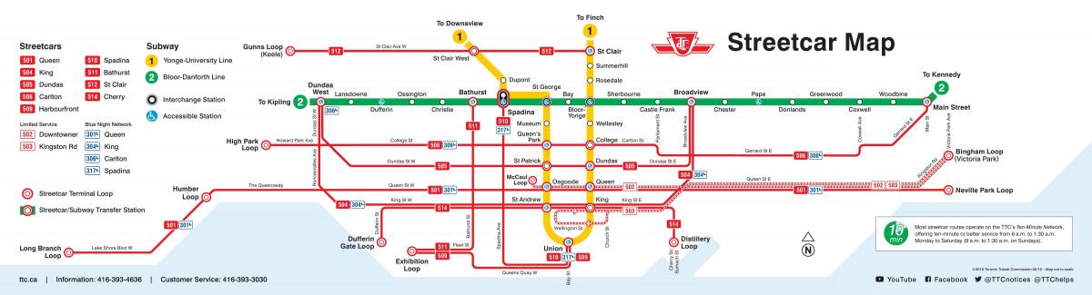 Térkép Toronto villamos
