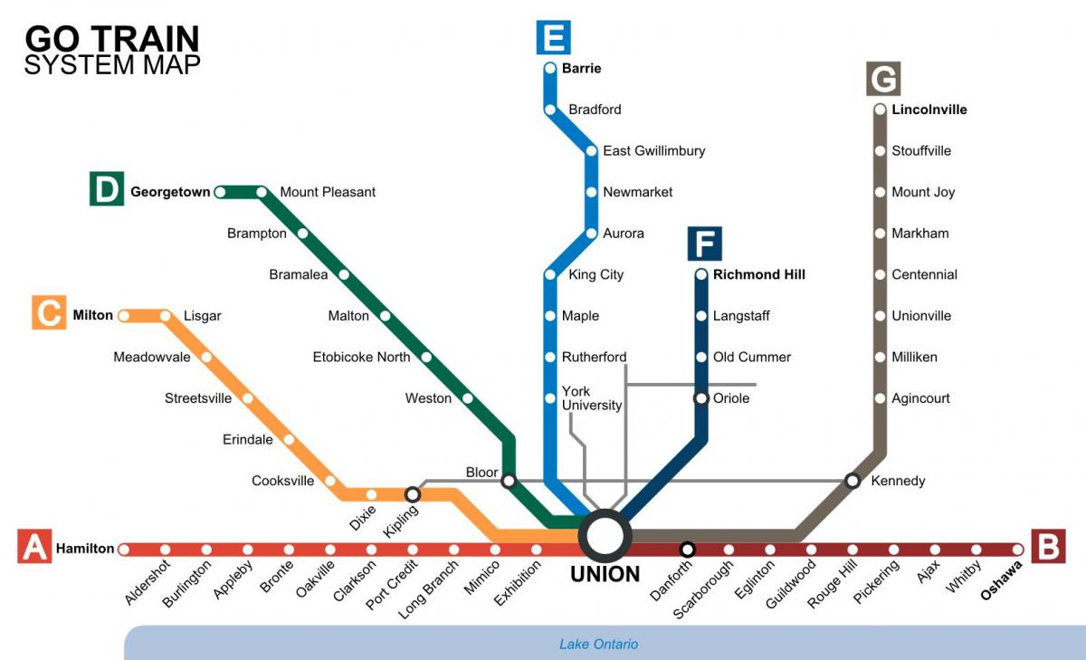 Térkép Toronto vonatok mennek Árutovábbítási