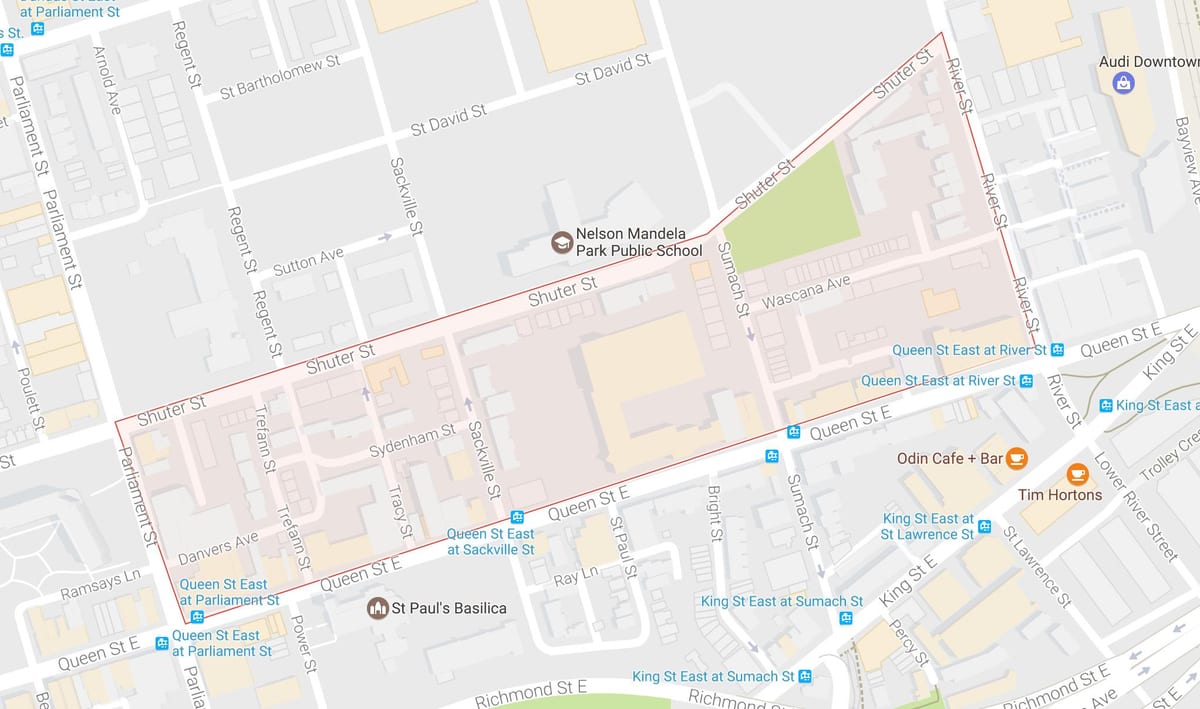 Térkép Trefann Bíróság környéken Toronto