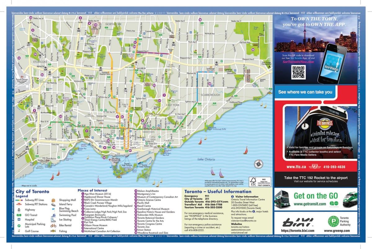 Térkép turizmus Toronto