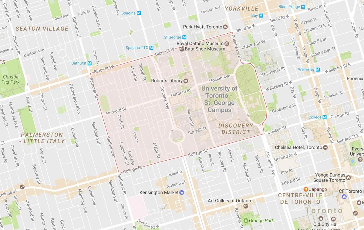 Térkép University, Toronto