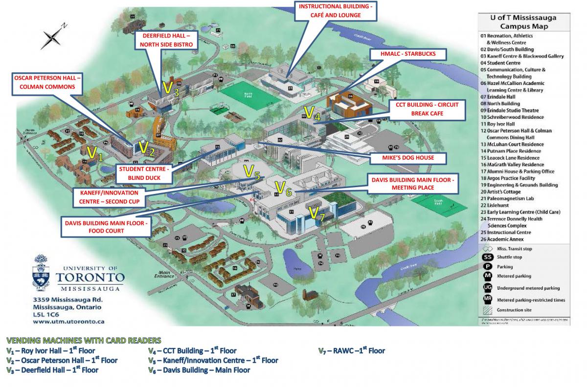 Térkép university of Toronto Mississauga egyetem élelmiszer-szolgáltatások