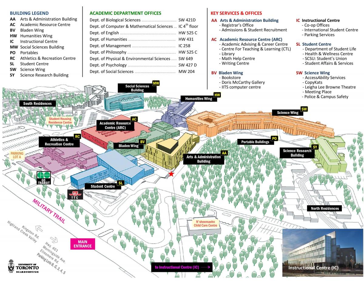 Térkép university of Toronto Scarborough egyetemen