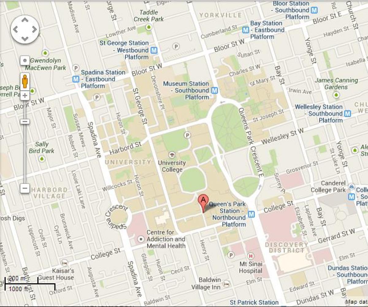 Térkép university of Toronto-St. George