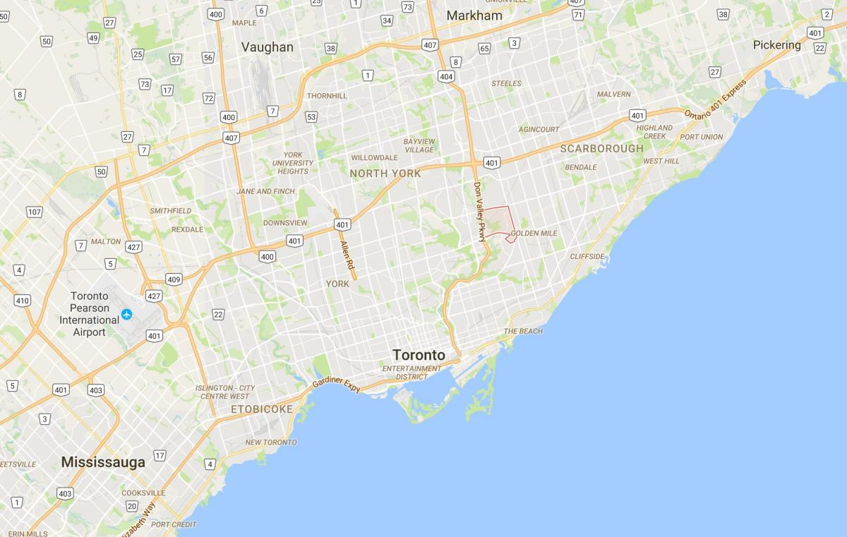 Térkép Victoria Falu kerületi Toronto