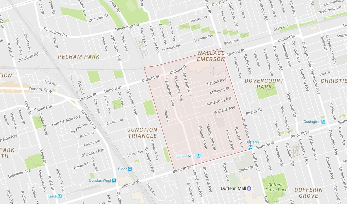 Térkép Wallace Emerson környéken Toronto