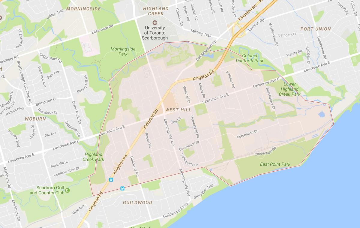 Térkép West Hill szomszédságában Toronto