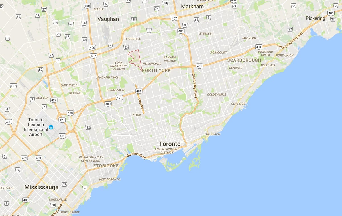 Térkép Westminster–Branson kerületi Toronto