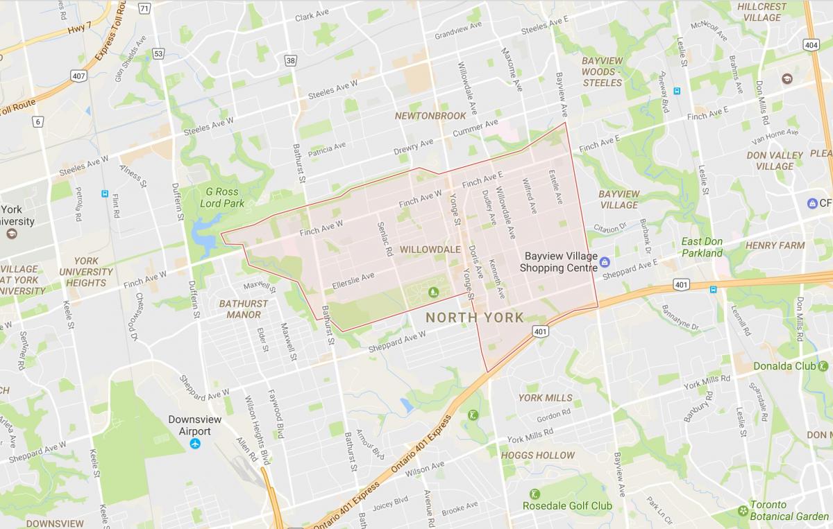 Térkép Willowdale környéken Toronto