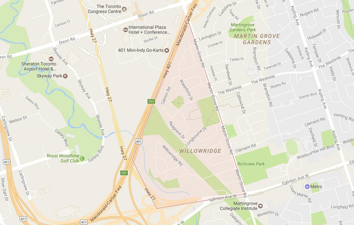 Térkép Willowridge környéken Toronto