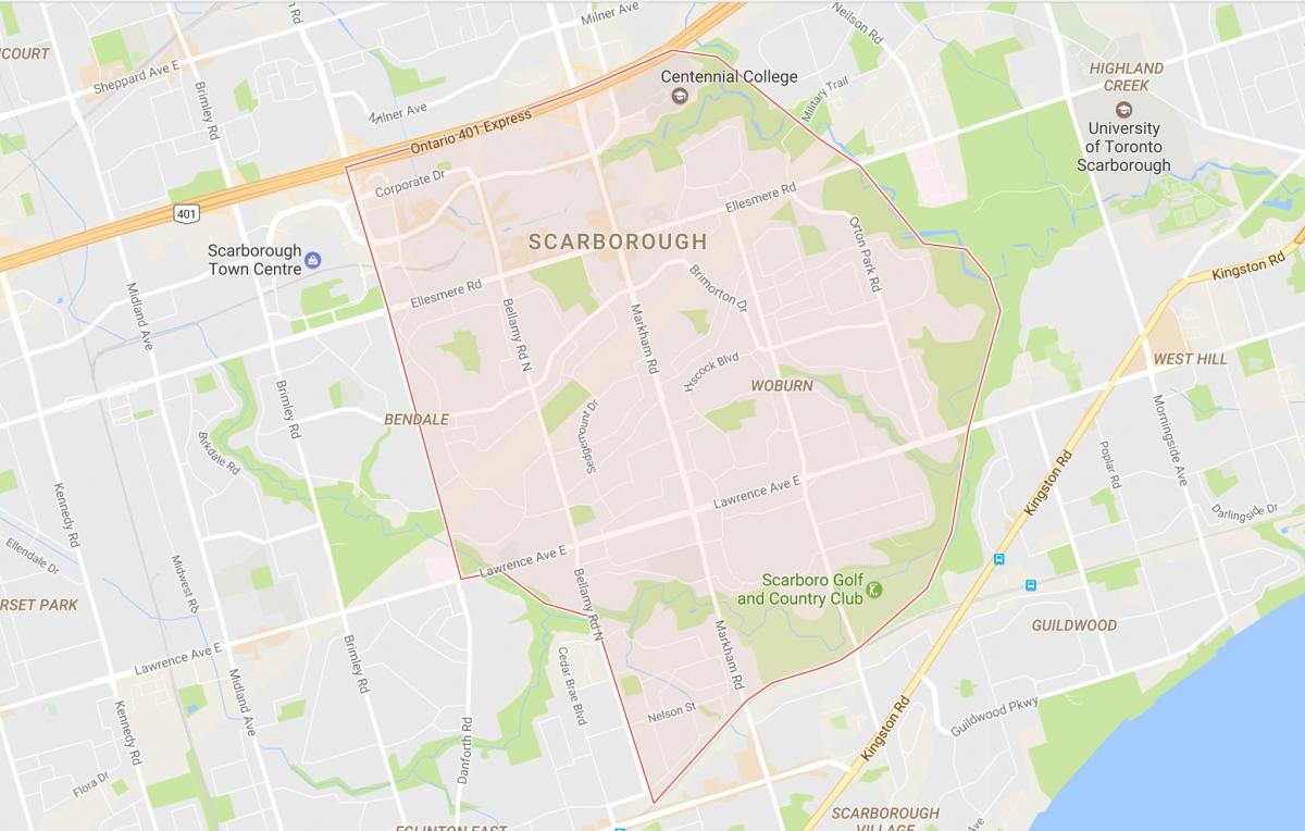 Térkép Woburn környéken Toronto