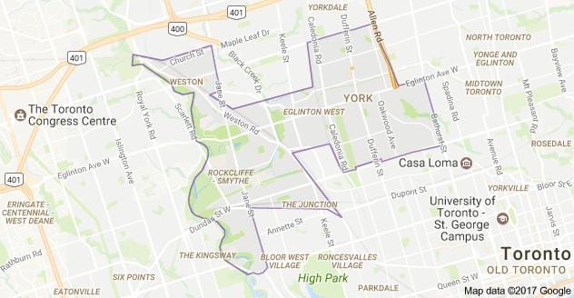 Térkép York, Toronto, Kanada