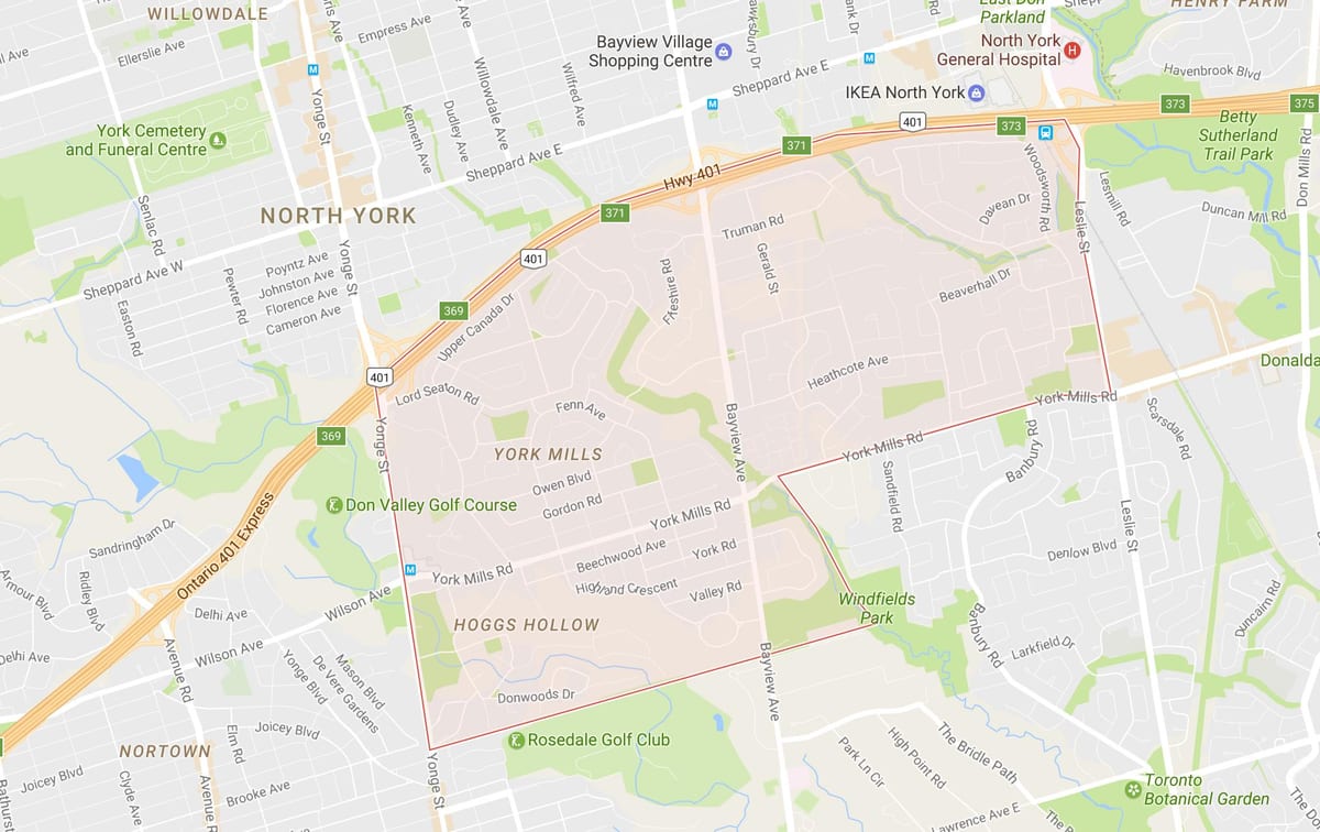 Térkép York Malmok szomszédságában Toronto
