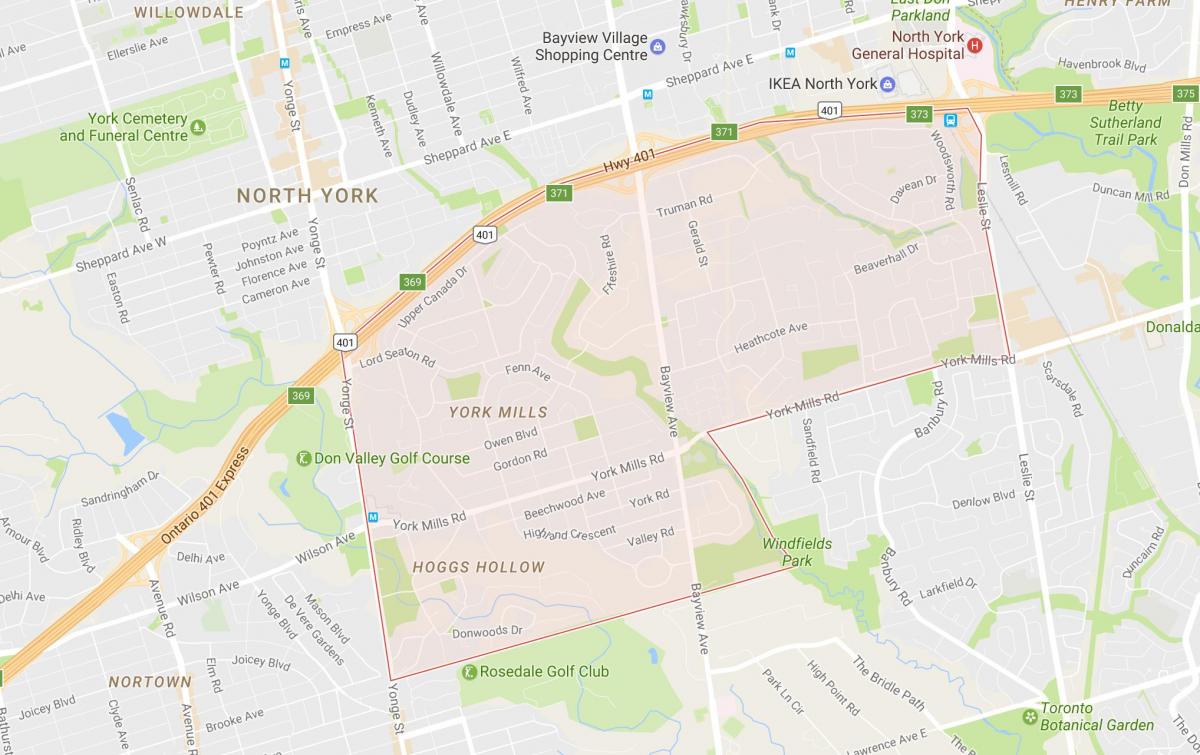 Térkép York Malmok szomszédságában Toronto